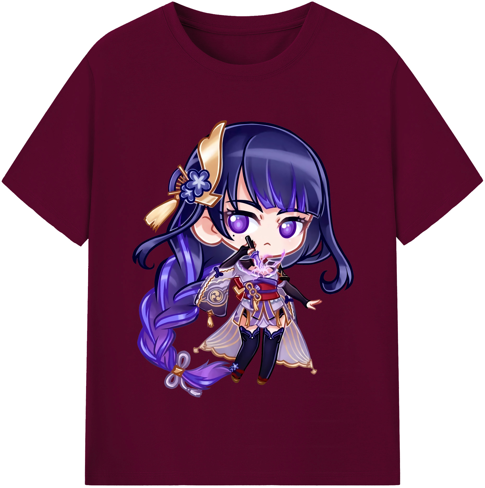 げんし神 雷電将軍 らいでんしょうぐん genshin Raiden Shogun レディースカジュアルプリントTシャツ（綿100％）